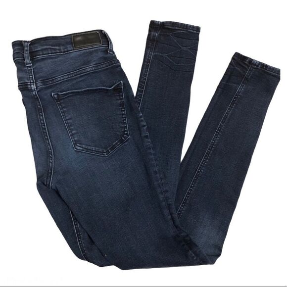 Express High Rise denim perfect dark wash Legging blue Jeans Jegging 2R - Picture 2 of 13